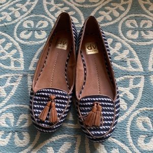Dolce Vita Blue White Printed Loafers